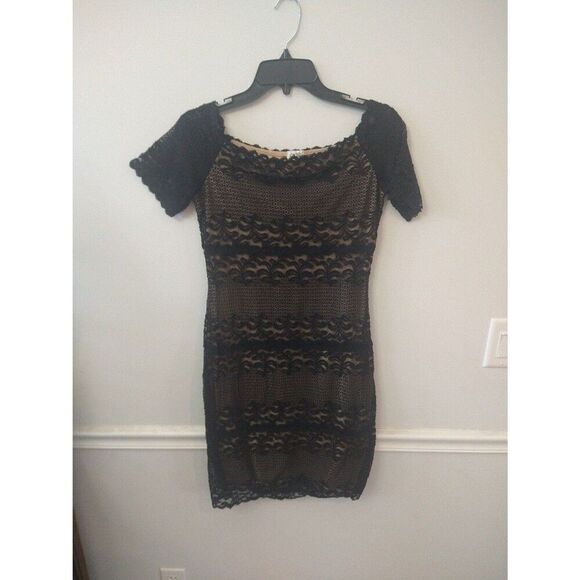 Cache Lace off-the-shoulder Dress Sm Y2K vintage Feminine Cottage Core - Picture 2 of 8